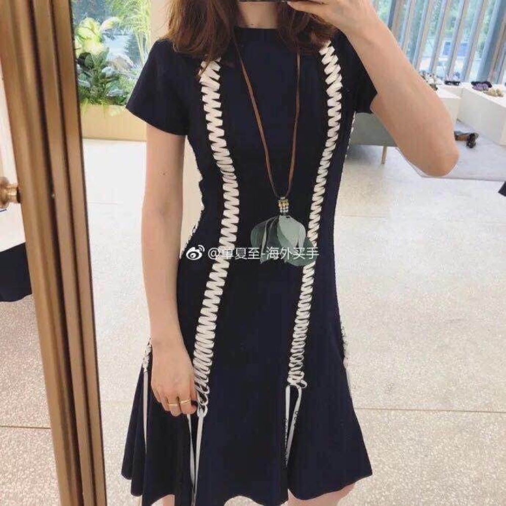 jonathan simkhai Laceup stretch flare dress